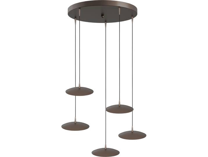 5-lichts hanglamp Scala Ø 50cm cacao bruin Masterlight - 2192-15-15-50-5-20