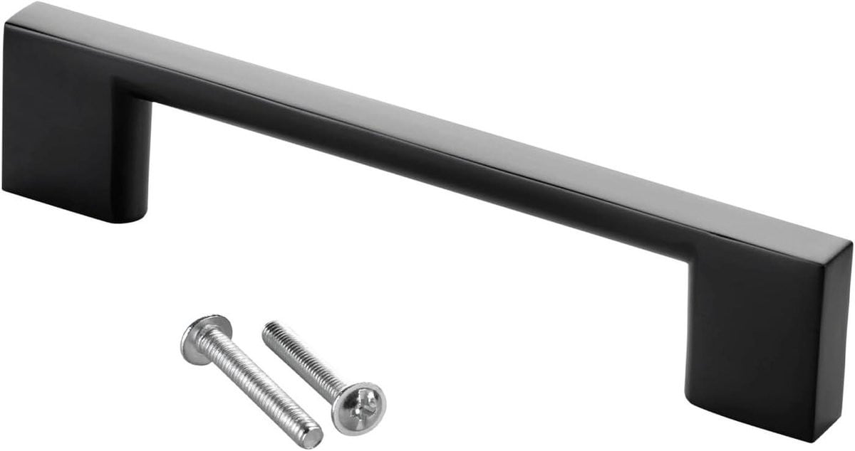 Meubelgreep Zwart - Mat Aluminium - 96 mm