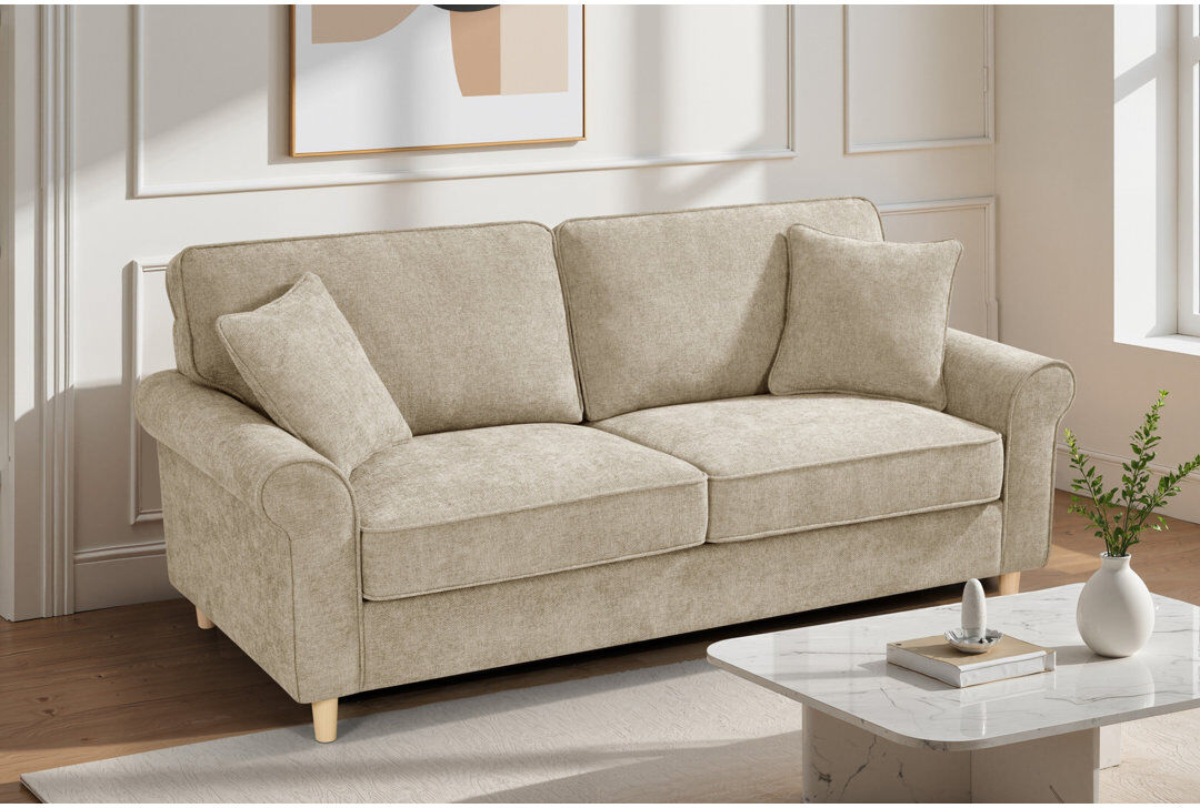 Mercer41 Howland Chenille Sofa Beige 3