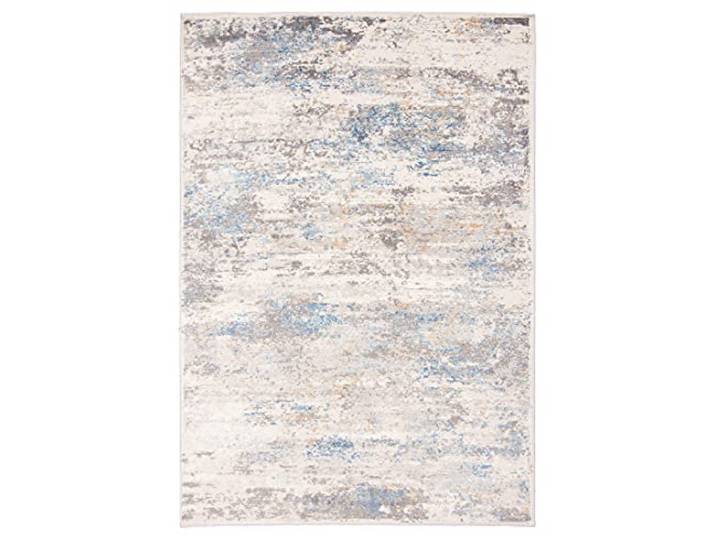 Carpeto Tapis Salon 80x150cm Crème Bleu Abstrait Doux Chauffage au Sol Tapis pour Chambre Salle à Manger Bureau Beige Facile D'entretien Résistant aux Détergents Poils Courts Synthétique Moderne