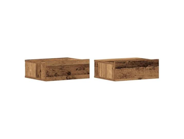 Hängende Nachttisch 2er Set, Beistelltisch Altholz-Optik 40x32x15 cm