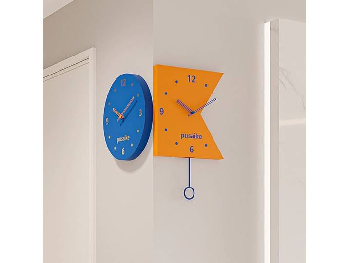 Horloge murale d'angle double face moderne, décoration de salon, horloge murale numérique silencieuse, décoration intérieure