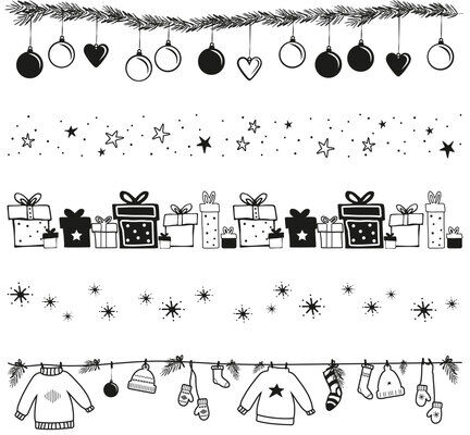 Clear Stempel-Set "Weihnachtsbordüren"
