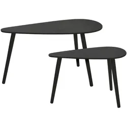WellHome - Set mit 2 schwarzen Beistelltischen in Tropfenform