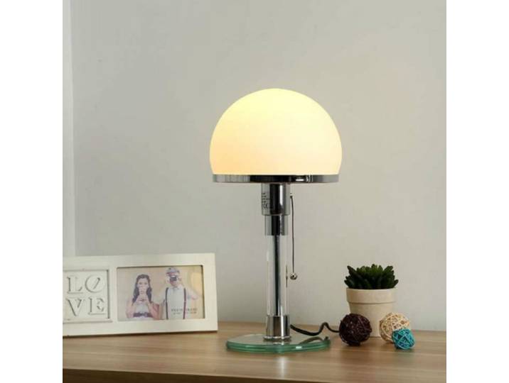 Lampe Bauhaus blanche, lampe de table, design danois, style nordique, lampe de chevet simple en verre pour chambre à coucher, salon