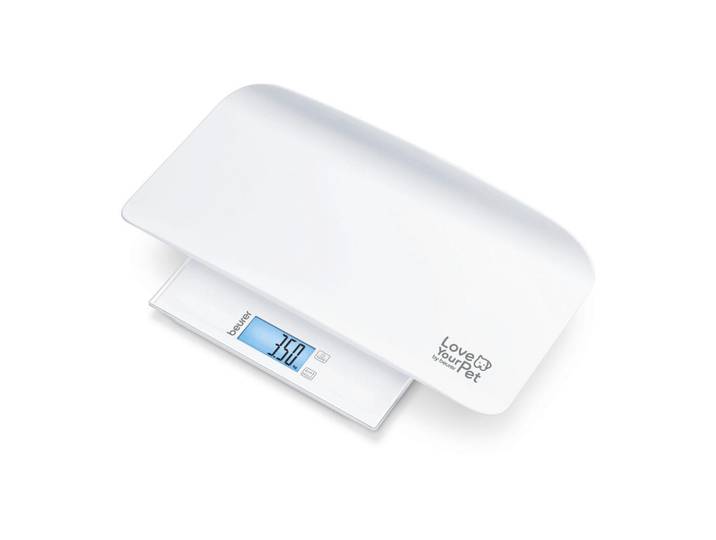 Beurer Haustierwaage, Weiss, Kunststoff, 30x3x30 cm, LCD-Display, automatisches Ein-/Ausschalten, hohe Tragkraft, Touch-Sensor, kabellos, Badaccessoires, Personenwaagen