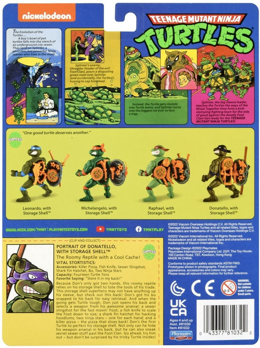 Boti Teenage Mutant Ninja Turtles Speelfiguur Donatello met Opbergschild