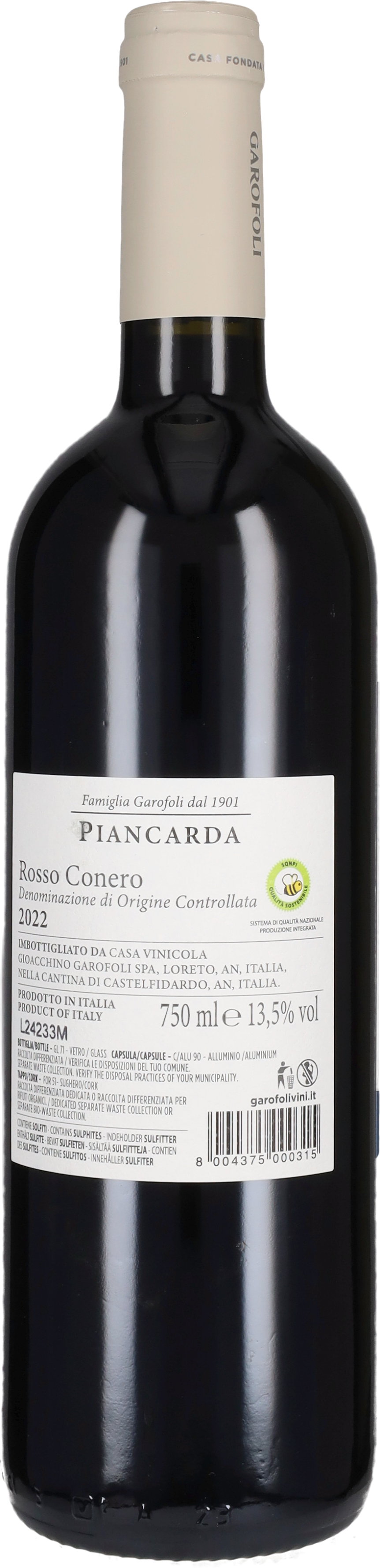 Garofoli Gioacchino Rosso Conero 'Piancarda' Garofoli 2022