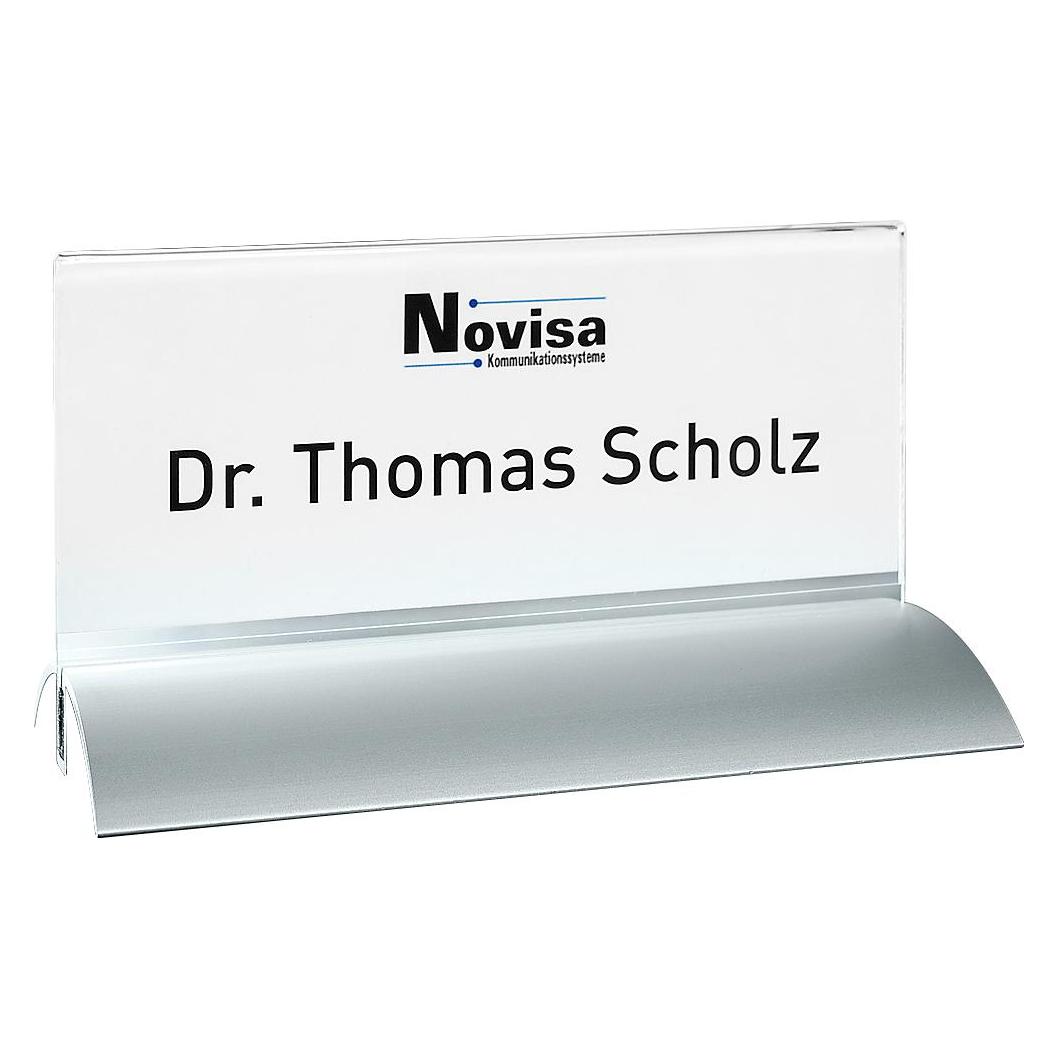 Durable Tischnamensschild, Acryl mit Aluminiumfuss (820119)