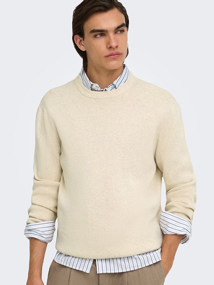 ONLY & SONS Pullover "Sting" in Creme - S