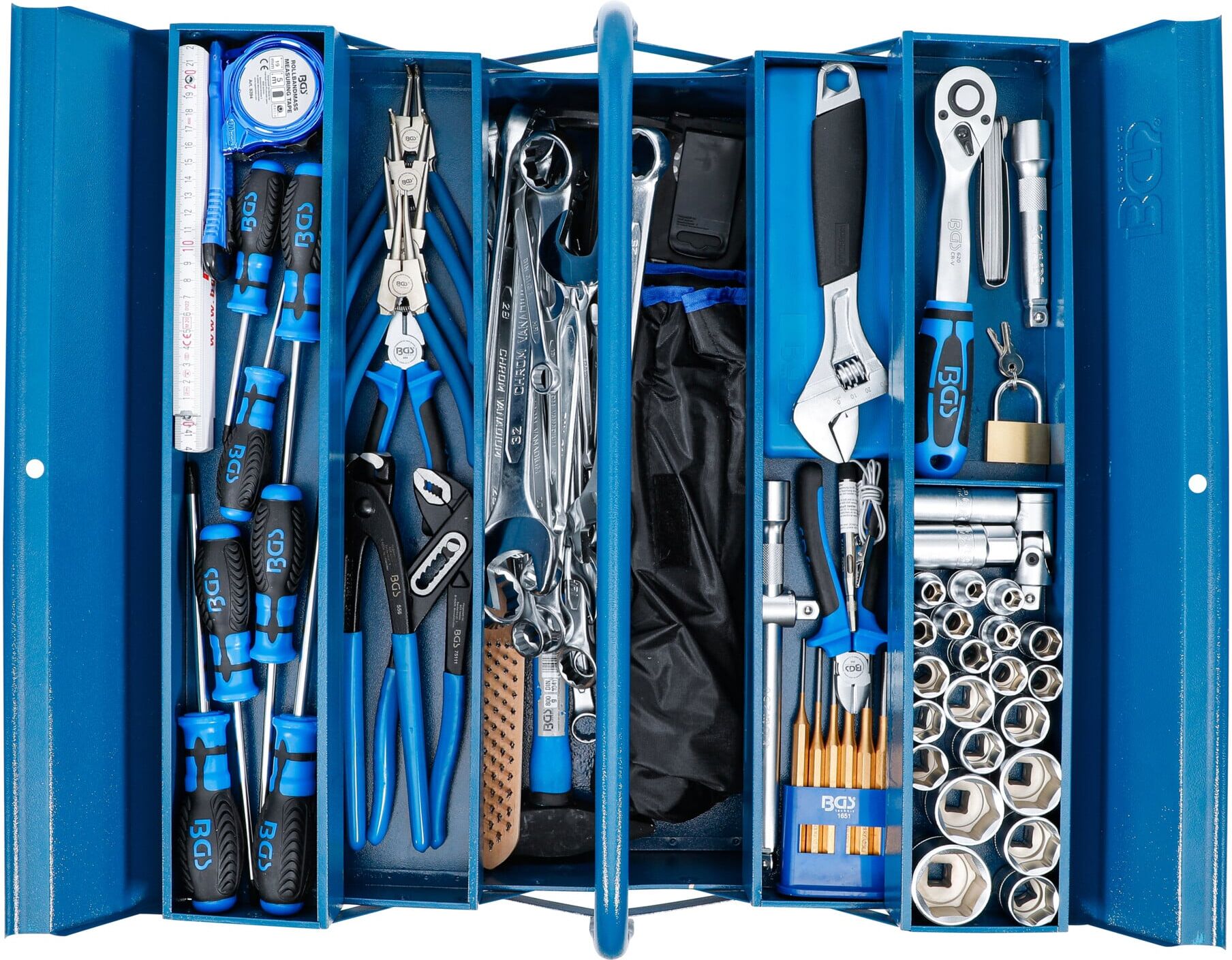 BGS Metall-Werkzeugkasten inkl. Werkzeug-Sortiment, 137-tlg. ; BGS technic (3340)