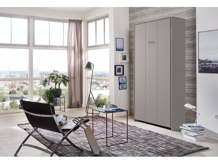 Lit pliant - vertical 120 x 200cm Panneau aggloméré plaxé Beige/Gris/Gris Sahara