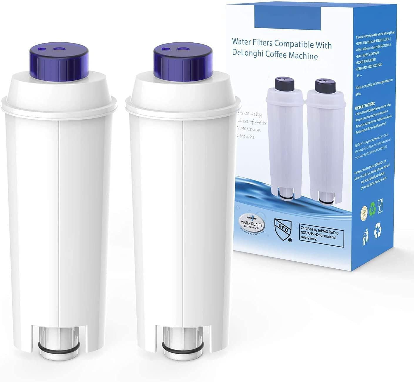 Dripio Waterfilter voor DeLonghi koffiemachines, 2 stuks