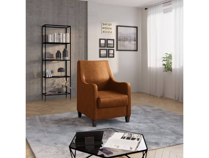 Sessel Beige Microfaser Priya 70 x 93 x 75cm