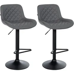 CLP 2er Set Barhocker Kasson Kunstleder   Farbe: grau, Material: Kunstleder