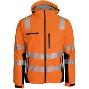 ASATEX Arbeitsjacke Prevent Softshelljacke, PTW-SP, Warnschutzjacke, orange-schwarz, wasserdicht, Gr. M
