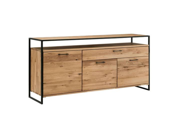 Sideboard, Wildeiche, 170x92x44 cm, Massivholz, 3 Fächer & 1 Schublade, Klassisch, Linea