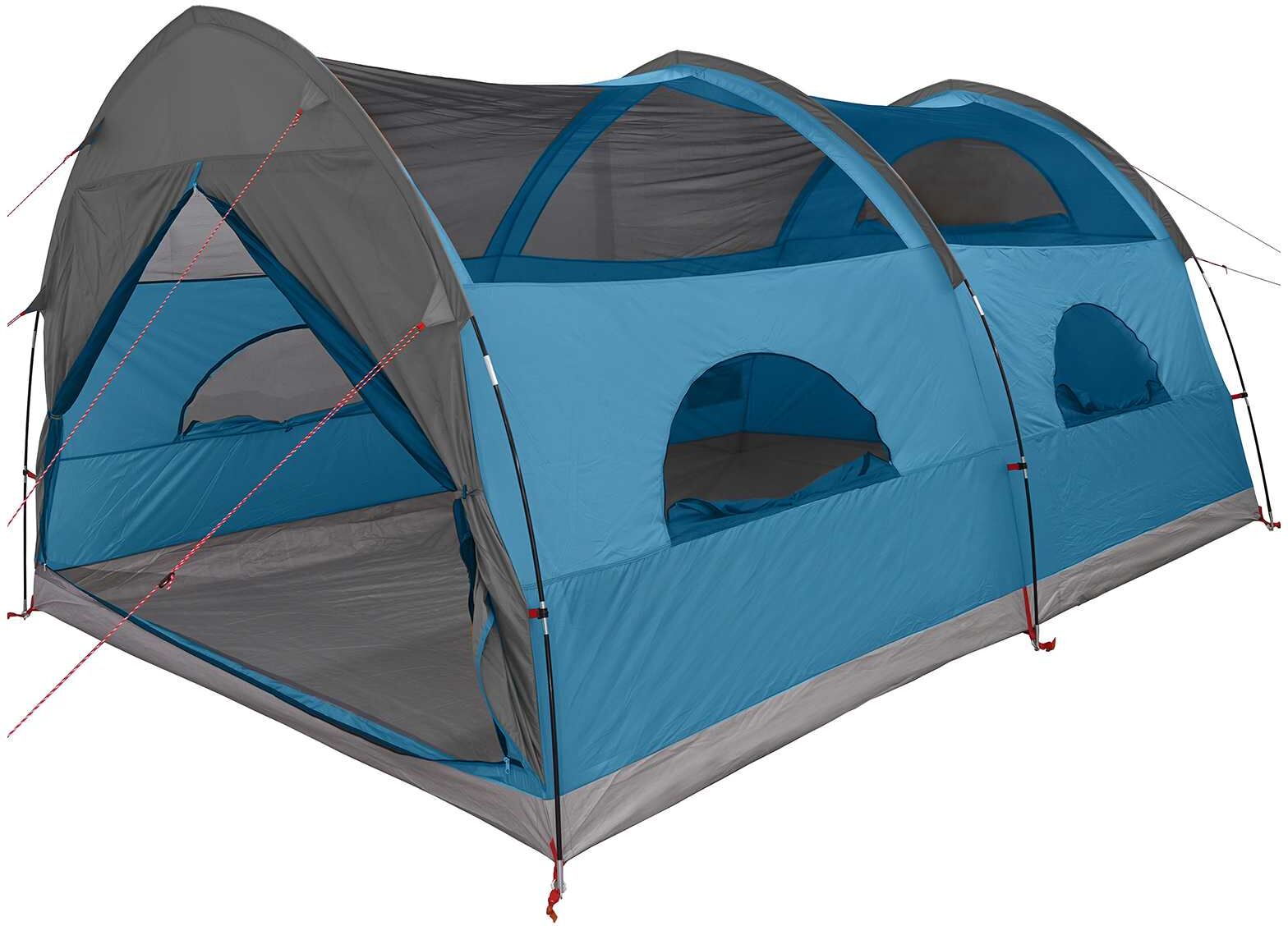 vidaXL Tunnel Tent with Rainfly Water-Resistant 10 personne Bleu