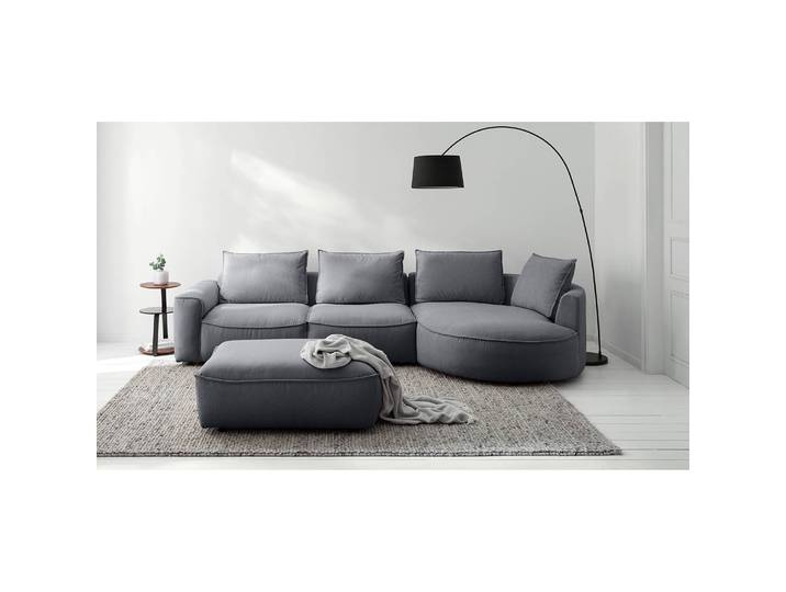 Polsterhocker 103 x 42 x 90cm Grau/Steingrau Webstoff Saia: Steingrau