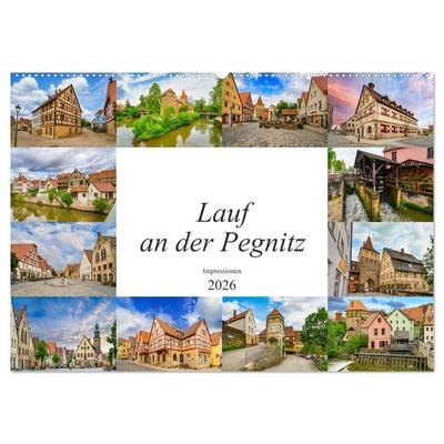 Lauf an der Pegnitz Impressionen (Wandkalender 2026 DIN A2 quer), CALVENDO Monatskalender
