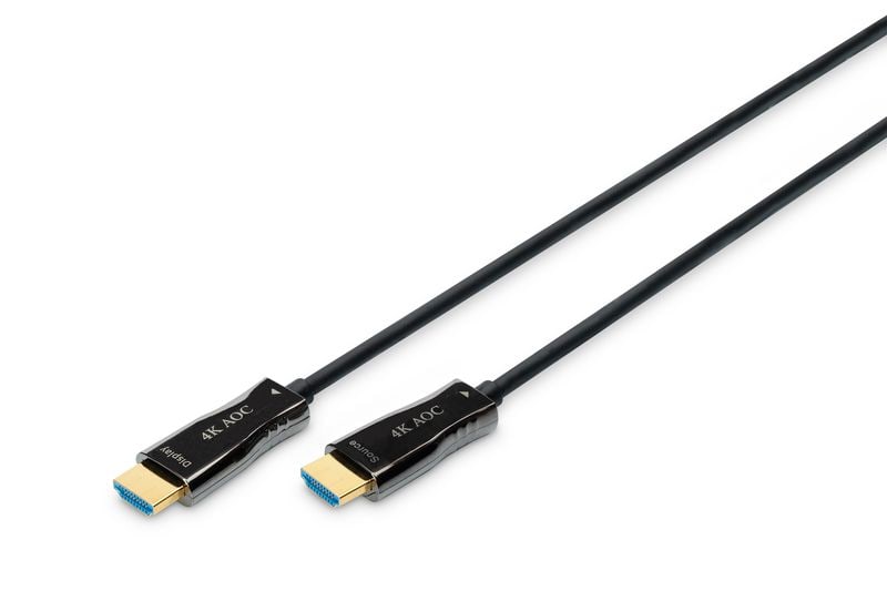 DIGITUS AK-330125-150-S AOC Hybrid Glasfaser HDMI Kabel UHD 4K 15m schwarz