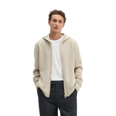 Cardigan MARC O'POLO "aus zertifizierter Bio-Baumwolle", Herren, Gr. S, grau silk, Obermaterial: 100% Baumwolle, unifarben, regular fit, Strickjacken
