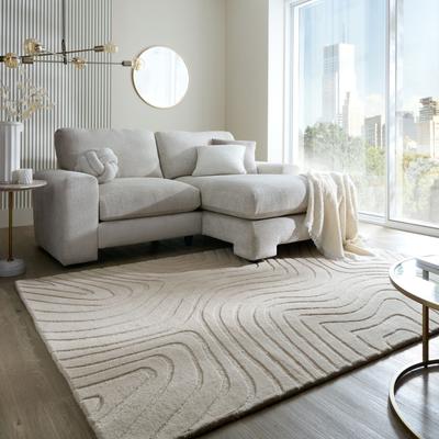 FLAIR RUGS "Mesmerise, abstrakt" rechteckig 14 mm Höhe Wollteppich mit Hoch-Tief Effekt