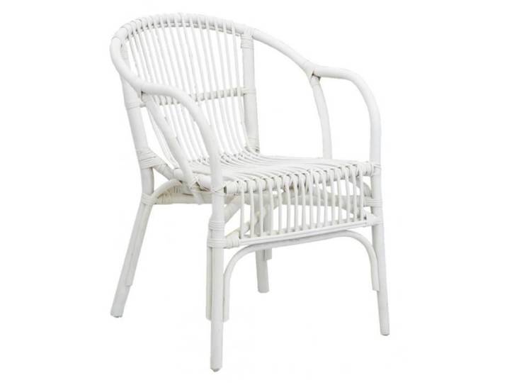 Fauteuil en rotin laqué blanc - Fauteuil - Contemporain - Design