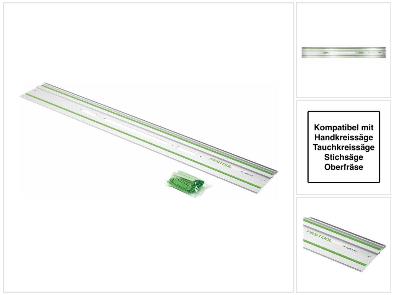 Festool FS 1400/2-KP geleiderail 1400 mm voor hand-, inval- en decoupeerzagen en bovenfrezen
