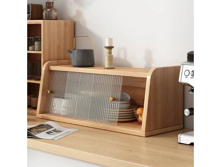 Armoire à manger multifonctionnelle en bois, rangement anti-poussière pour bols et tasses, support de rangement pour comptoir pour cuisine et salon