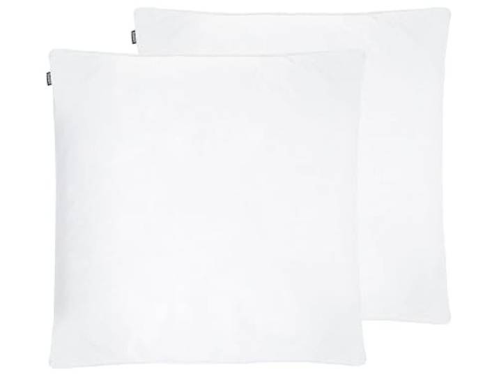 Beliani Kopfkissen Weiß Baumwolle 80 x 80 cm Entenfedern Daunen (2er Pack) Stoff, Entenfedern-Füllung, Quadratisch