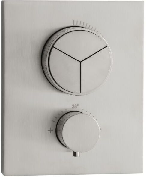 Herzbach Design iX Thermostat 17.803055.2.09 Edelstahl gebürstet, Unterputz, 160x130mm, für 3 Verbraucher