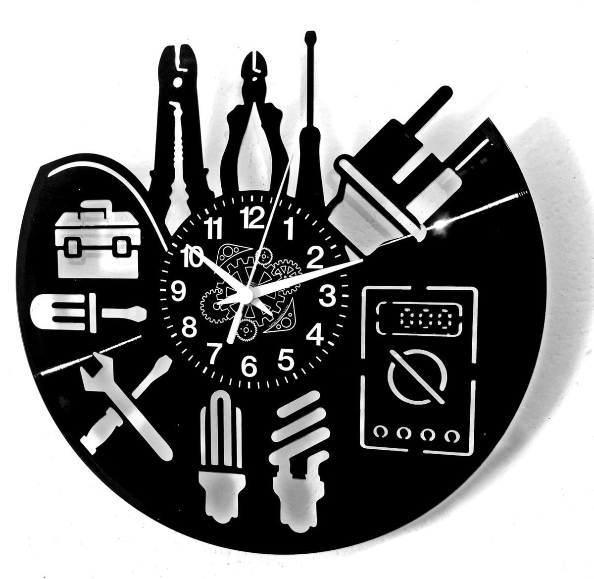 Handgemaakte Wandklok Elektricien Decoratie voor Thuis en Laboratorium