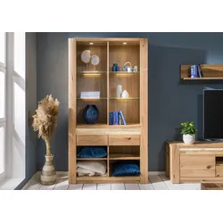 Bücherregal Wildeiche 113x40x205 beige geölt KENT #229