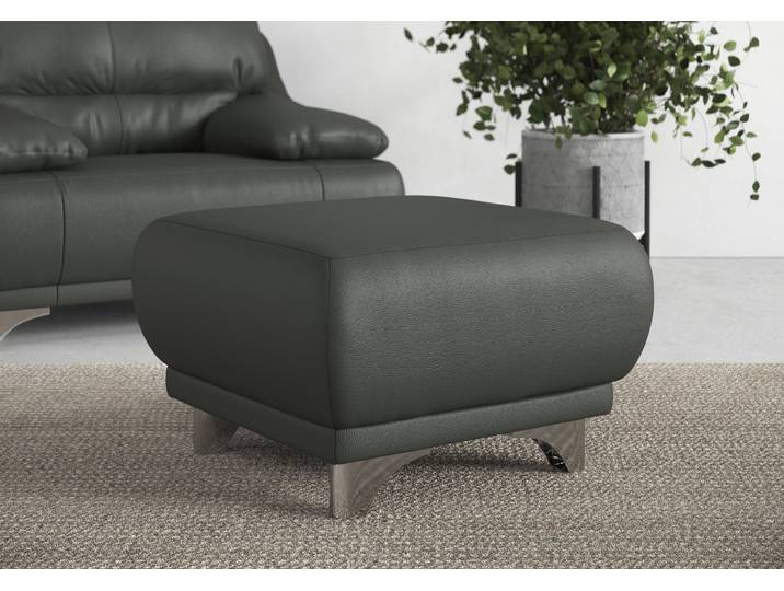 Hocker COTTA Maranello , grau (fango), B:66cm H:43cm T:66cm, 100% Echtleder, Hocker, Hocker
