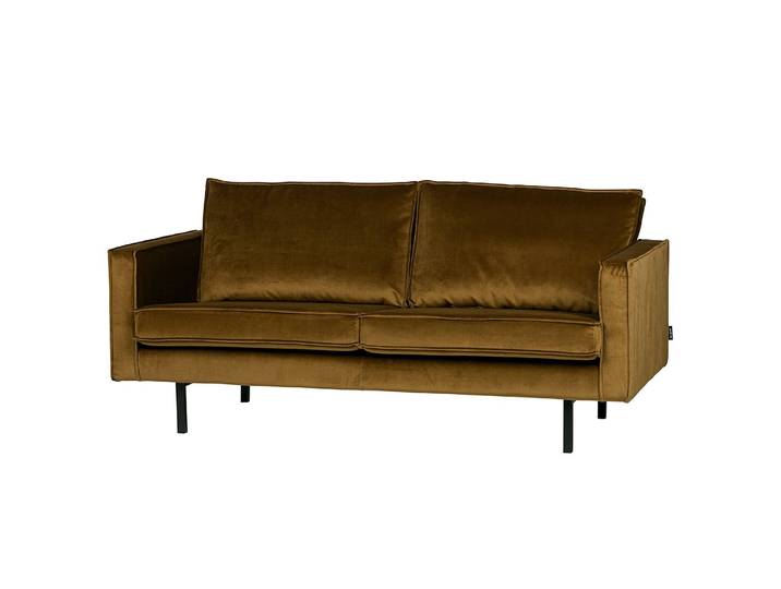 2,5-Sitzer Sofa Skaden Braun/Honigbraun Samt 190 x 85 x 86cm Industrial