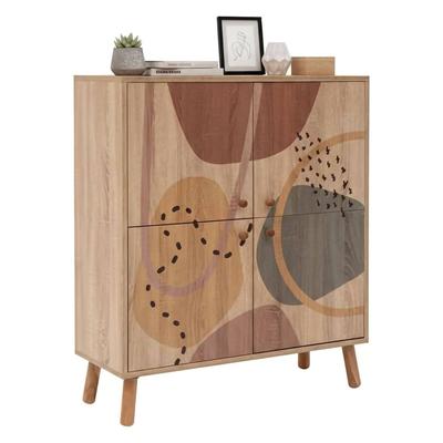 Dmora Kommode Dgiannin, Wohnzimmerbuffet, Wohnzimmer-Sideboard, Moderne Küchen-Speisekammer, 95x36h111 cm, Bunt