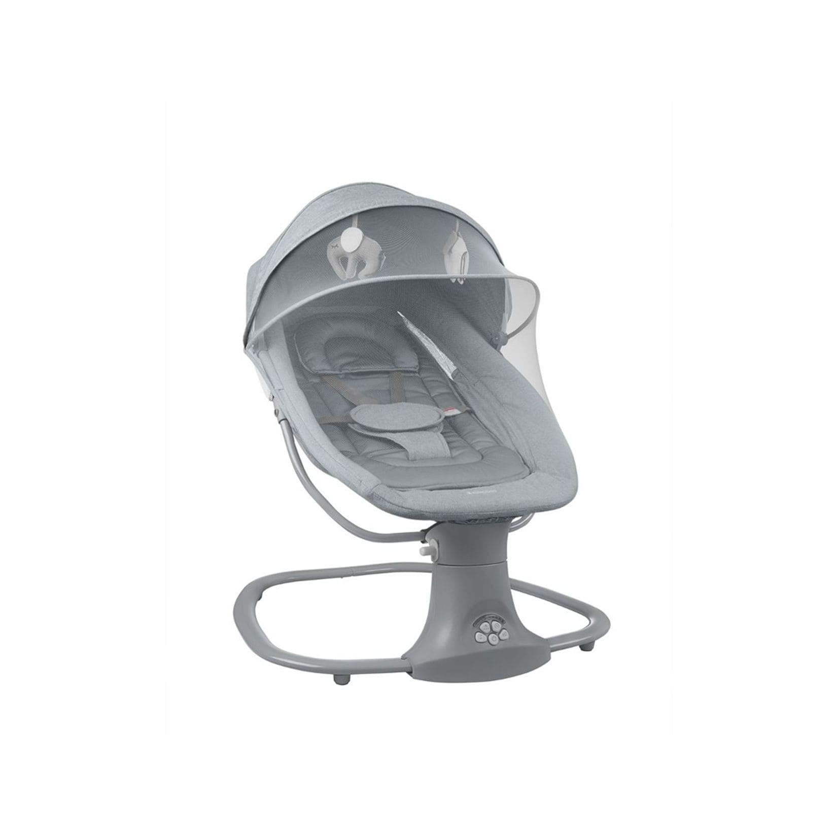 Kikkaboo Babywippe Winks 2 in 1 Stuhl, Moskitonetz, Timer, Musik, Fernbedienung dunkelbraun