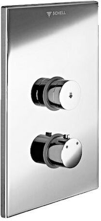 Schell Linus Fertigmontageset 018092899 Frontplatte edelstahl, Selbstschluss-Thermostat