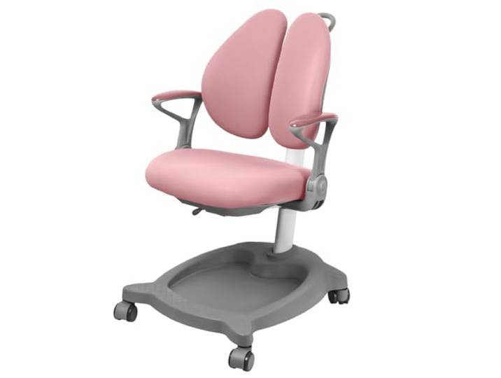 Spacetronik Schreibtischstuhl Kinder Ergonomisch, Kinderschreibtischstuhl Geteilte Rückenlehne, Anpassbare Sitztiefe, Waschbarer Bezug, Klappbare Armlehnen, Sitzbremsrollen, Körpergröße 110-180 cm