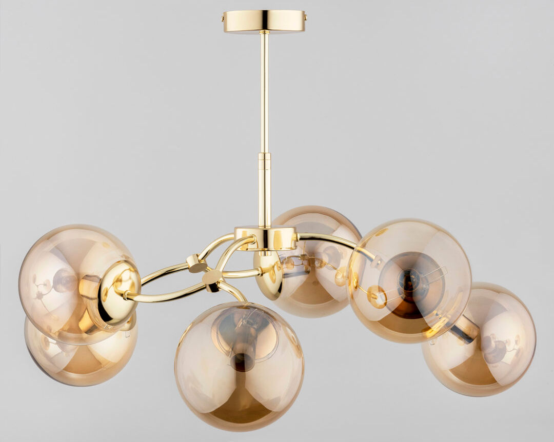 Canora Grey Aniyja - Light Metal Sputnik Pendant Gold 30cm H X 53cm W