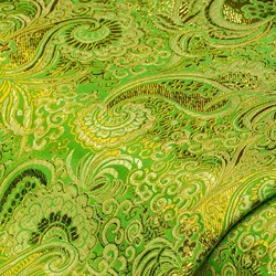 Jacquard "Blumen/Paisley", grün/gold