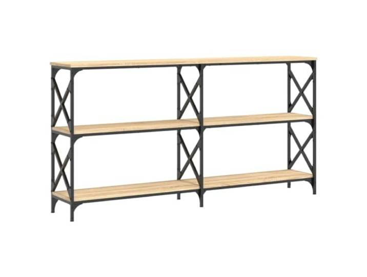 Konsolentisch Dab Sonoma 156x28x80,5 cm aus Polka Material Holzwerkstoff, Stahlrahmen, X-Träger, verstellbare Beine, feuchtigkeitsbeständig, stabile Konstruktion