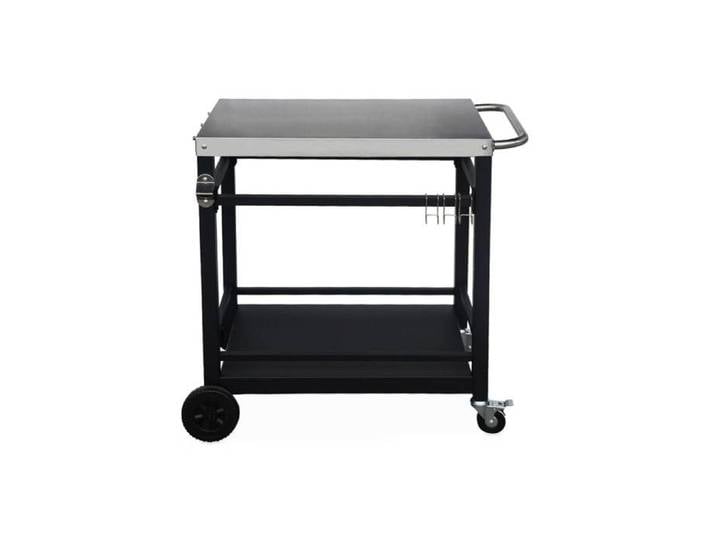 sweeek - Desserte de barbecue acier 88cm avec roues et poignée COLBERT