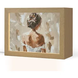 TISCHLEUCHTE Frau - Farbe - Abstrakt - Beige - Modern Nachtlampe 20x15 cm