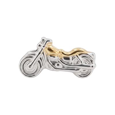 Single-Ohrstecker JOBO "Motorrad", silber (silber 925), Ohrringe, Damen, Silber 925 (Sterlingsilber), 925 Silber bicolor vergoldet