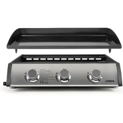Livoo, Gasgrill, Plancha-gaz-3-Brenner (7.50 kW)