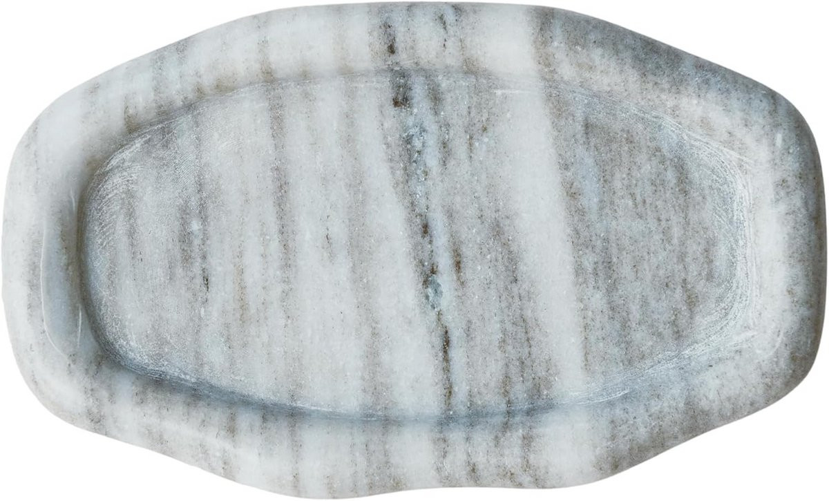 Ovaal marmeren dienblad in beige
