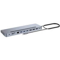 USB-C Metal Ergonomic Triple 4K Docking Station, Dockingstation HDMI, DP, USB-C, PD