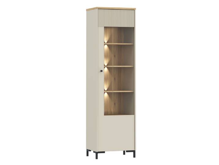 Vitrine 1 porte Bixbi Chene/sable - Basika
